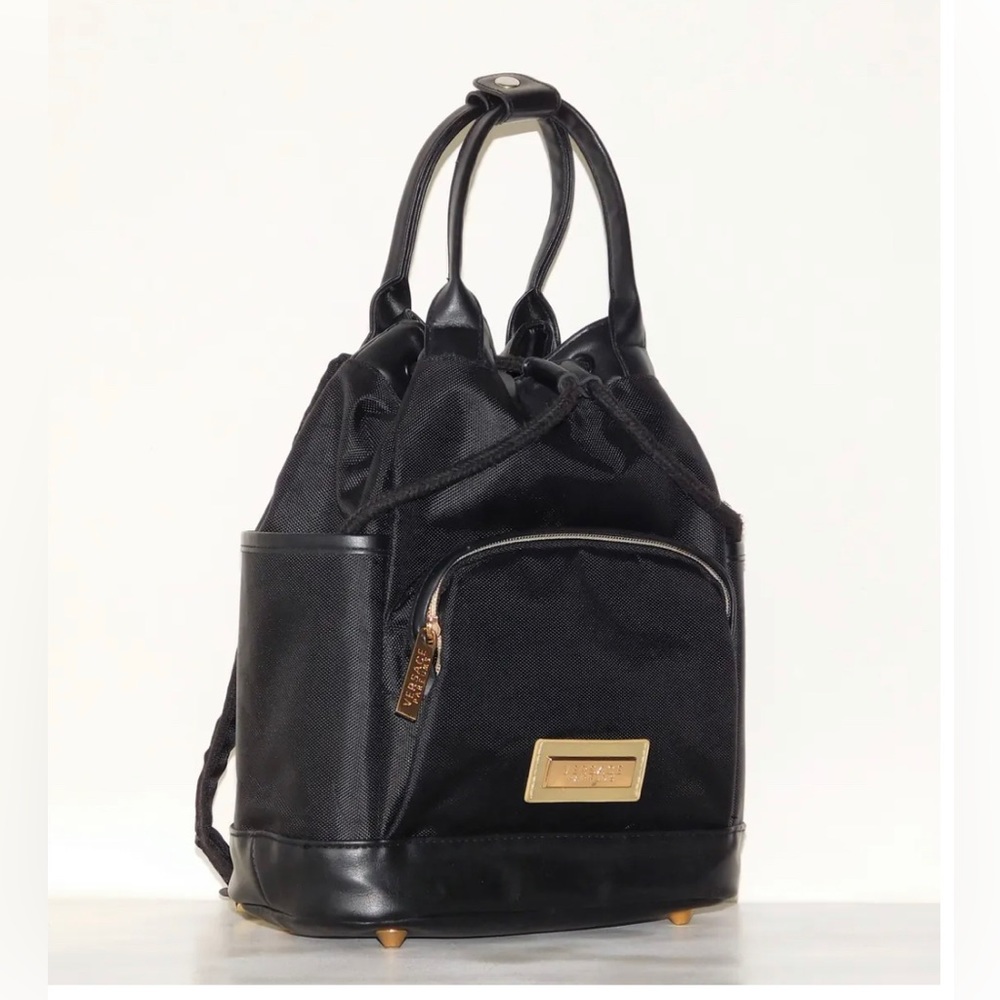 Versace black nylon backpack